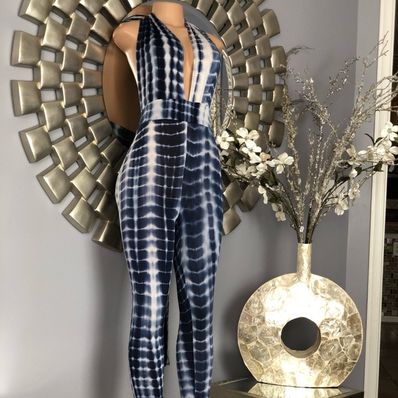 Blue & White Tie Dye Multi Wrap Jumper - Picture 2 of 8